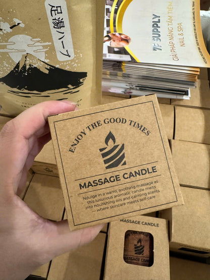 NẾN MASSAGE VỎ QUẾ KHẮC, THIẾT KẾ LOGO MIỄN PHÍ